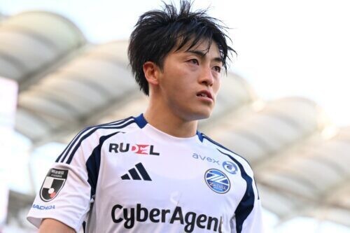 岡山戦で途中出場から1G1Aの相馬勇紀 [写真]＝J.LEAGUE via Getty Images