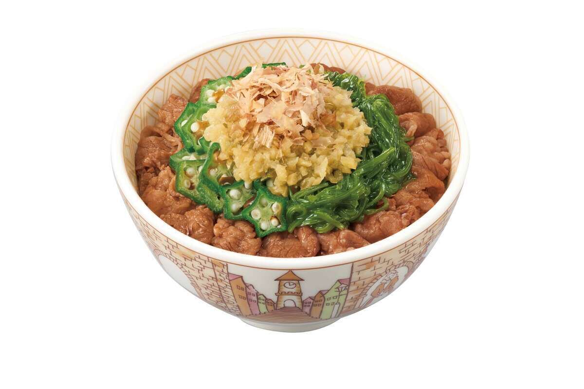すき家「生姜めかぶオクラ牛丼」