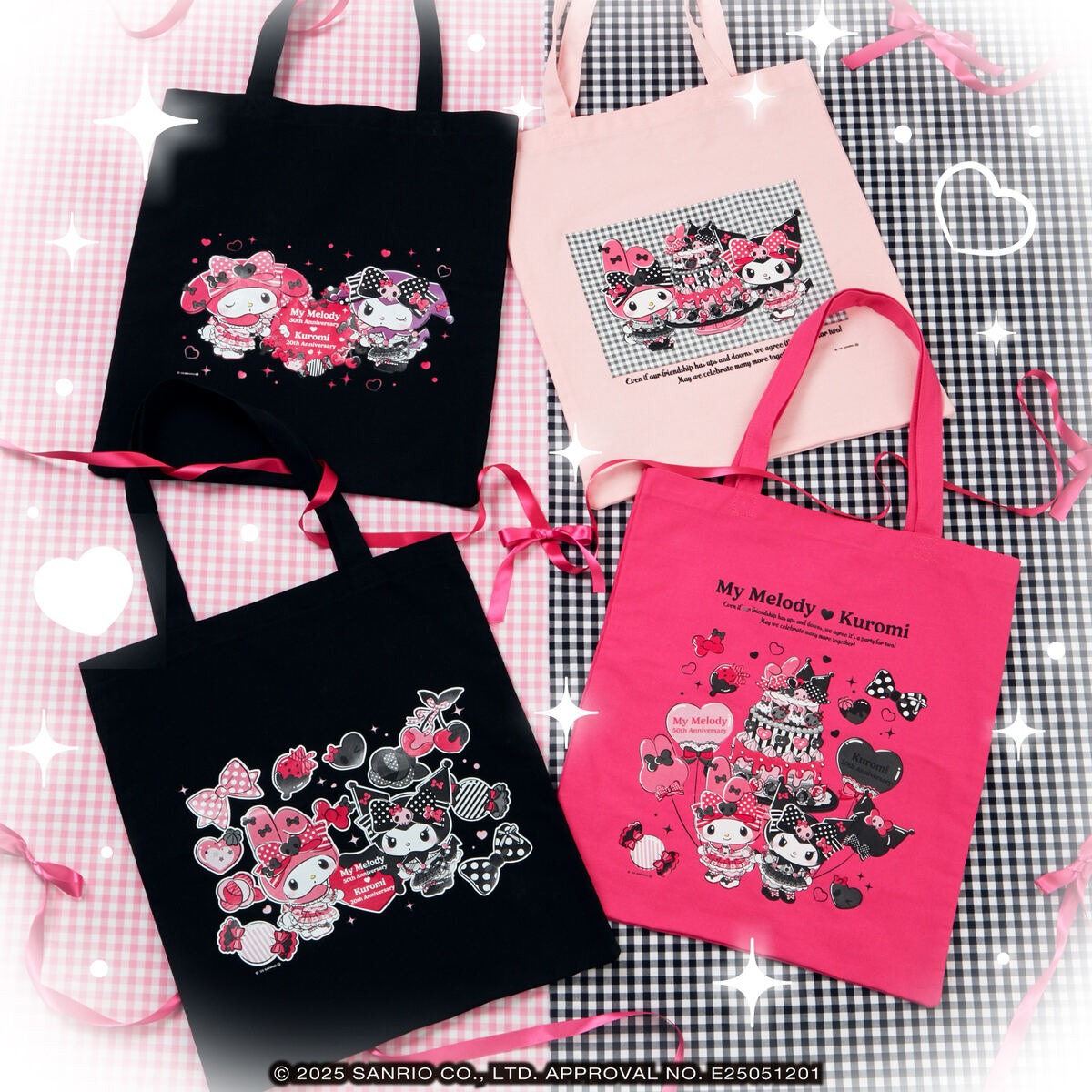 Happyくじ『My Melody & Kuromi 50th&20th Anniversaries』【B賞】トートバッグ(全4種)