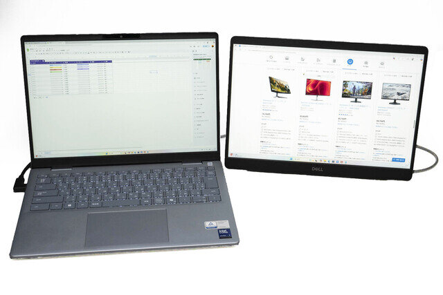 デルから綺麗めモバイルモニター「P1425」発売、新ノートPC「Dell 14 Plus」で試した