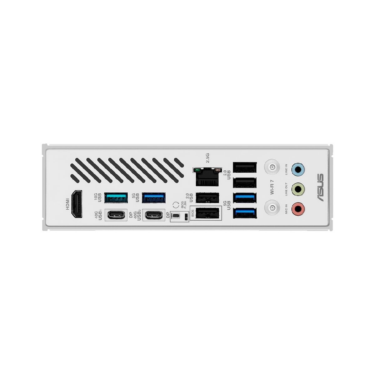 バックパネルには、HDMI、USB4ポート×2、2.5GbE、Wi-Fi 7などを搭載する