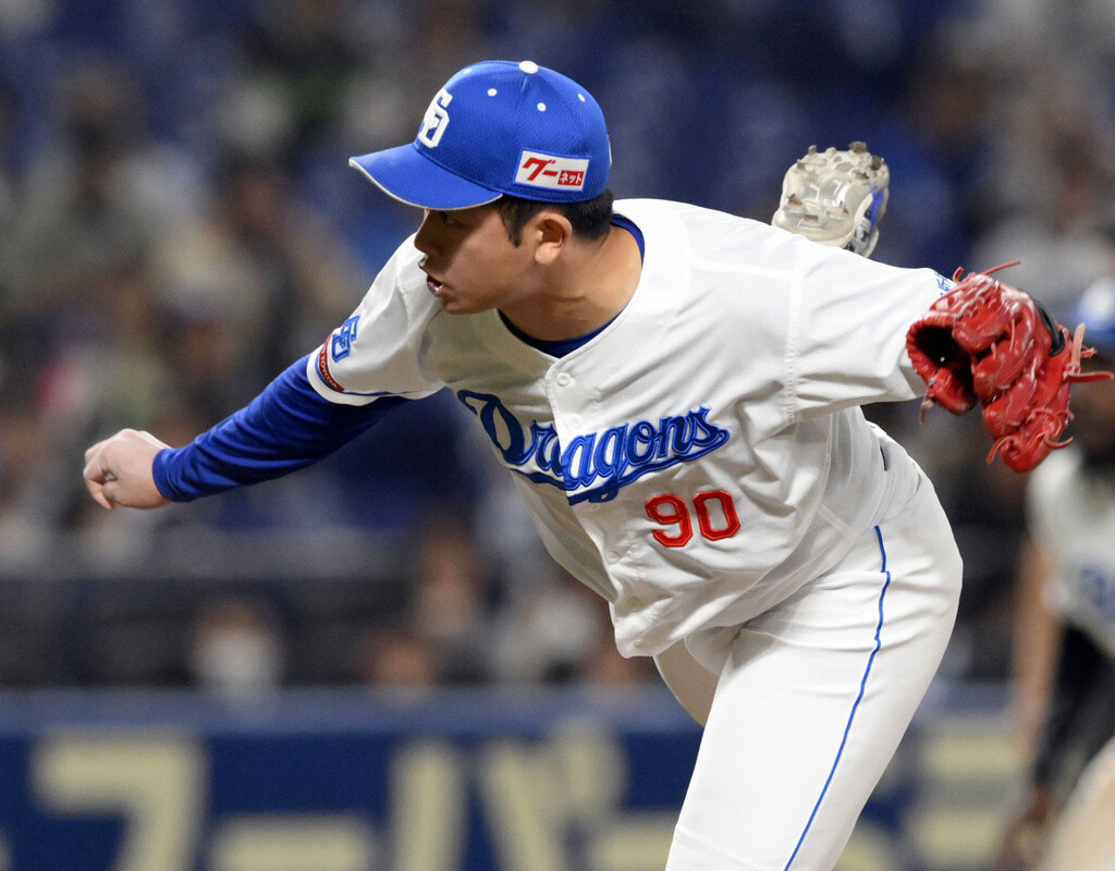 中日・松山晋也  (C)Kyodo News