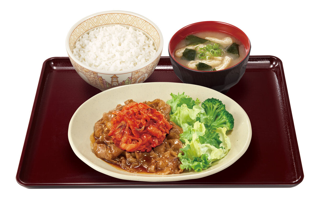 すき家「キムチ牛カルビ焼肉定食」