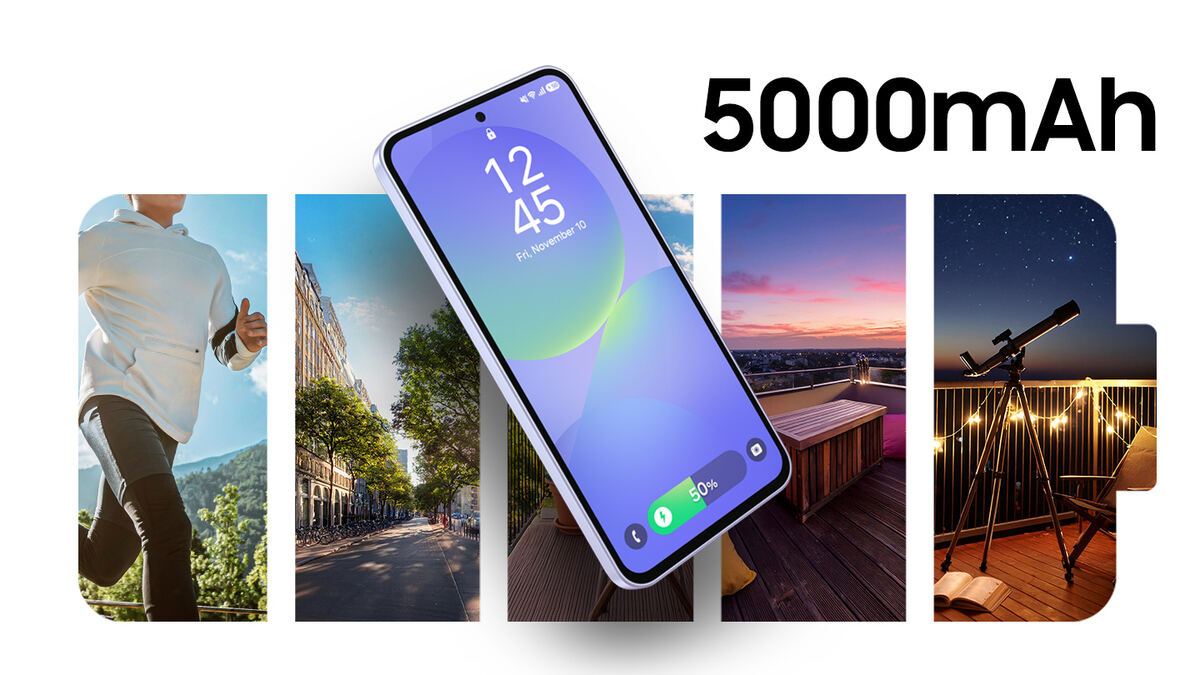 5,000mAhのバッテリー