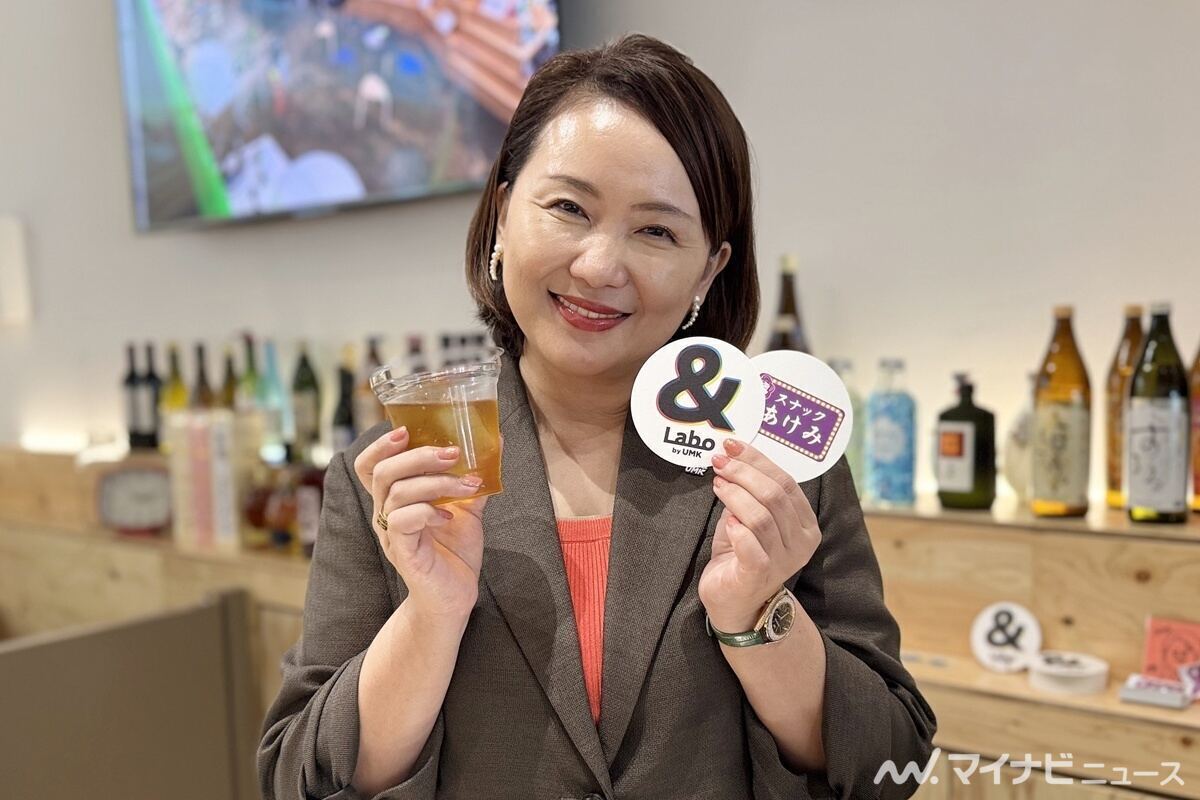 テレビ宮崎の榎木田朱美新社長＝「＆Labo by UMK」にて　撮影：長谷川朋子