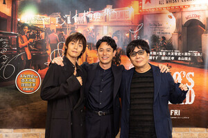 映画『宝島』の全国キャラバンで、妻夫木聡と窪田正孝らが大阪府を訪問
