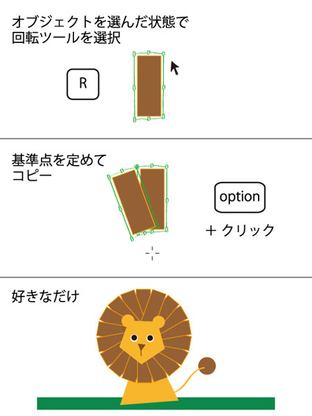 2秒で分かる Illustratorキホンのキー 10 回転ツール Tech