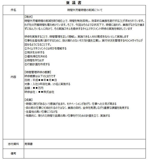 稟議 書 と は