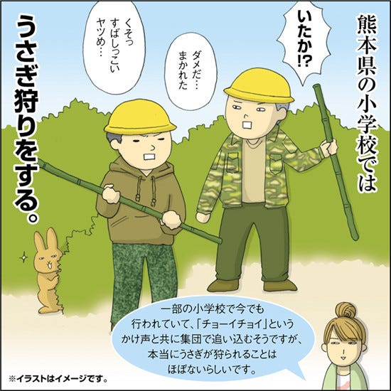 1コマ漫画 日本列島あるあるツアー 51 熊本県では小学生が 狩り をする マイナビニュース