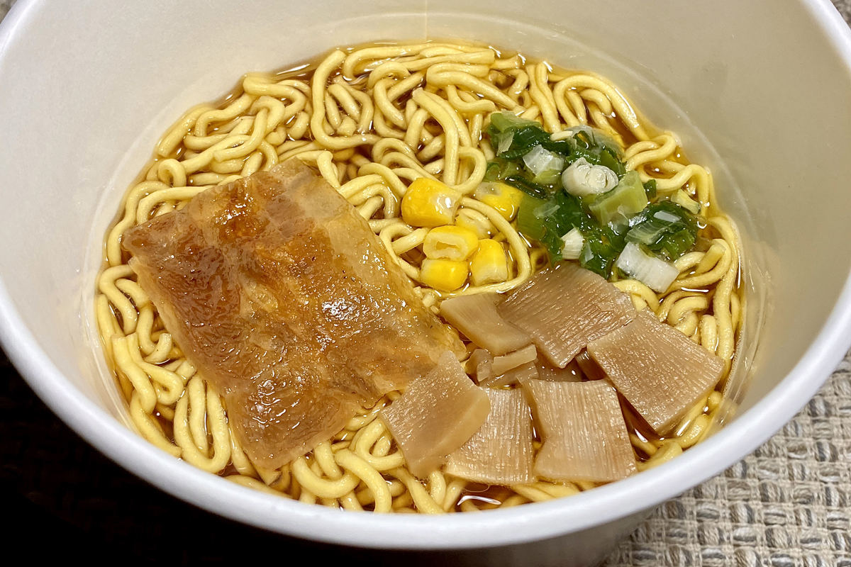 しょうゆラーメン(鶏ガラ醤油)調理後