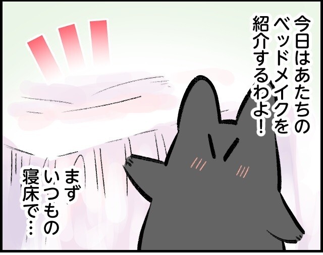 末っ子猫スイちゃん「今日はあたちのベッドメイクを