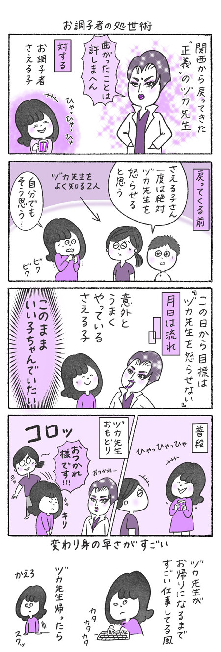 4コマ漫画「お調子者の処世術」