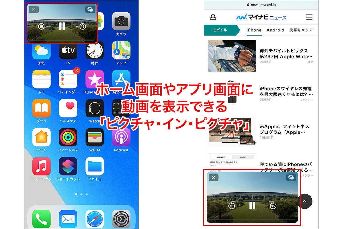 Ios 14の新機能 動画の ながら見 に最適なピクチャ イン ピクチャの使い方 Iphone基本の き 428 マイナビニュース