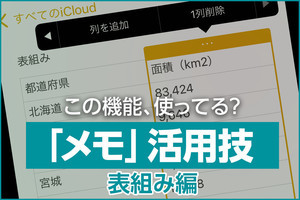 iPhone基本の「き」 第445回 「メモ」アプリのこの機能、使ってる？ - 表組みを便利に活用