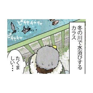 漫画「いたずらオウムの生活雑記」 第214回 カラスのたくましさ