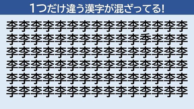 脳トレクイズ 第250回 【中級】1つだけ違う漢字はどーこだ!? - 意外にムズイ…!