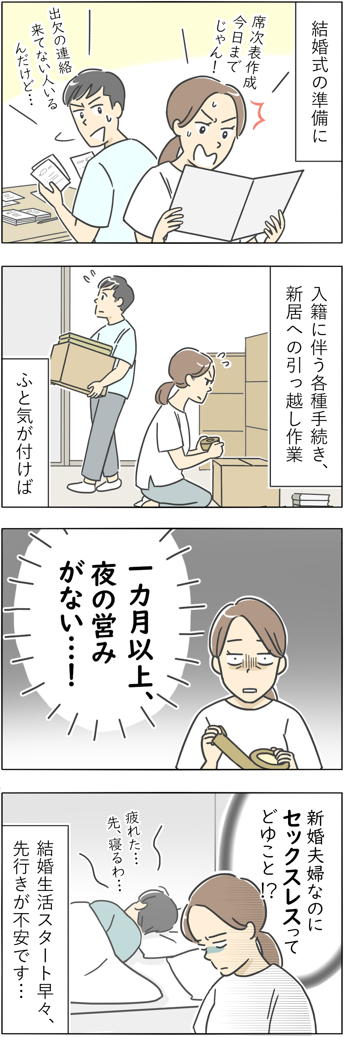 漫画】新婚生活はつらいよ…(75) 【どうなのよ…】新婚なのに