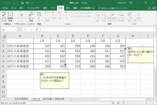 エクセル コメント 印刷