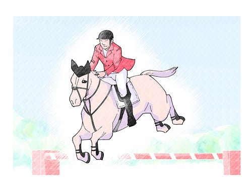 東京オリンピック 33競技の見どころとルールをイラストで予習 10 愛馬とともに駆け 跳躍する 人馬一体の華麗な演技に注目 馬術 マイナビニュース