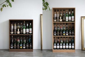 お酒のボトルを美しく飾るコレクション棚、PYTHAGORAの「バーシェルフ」