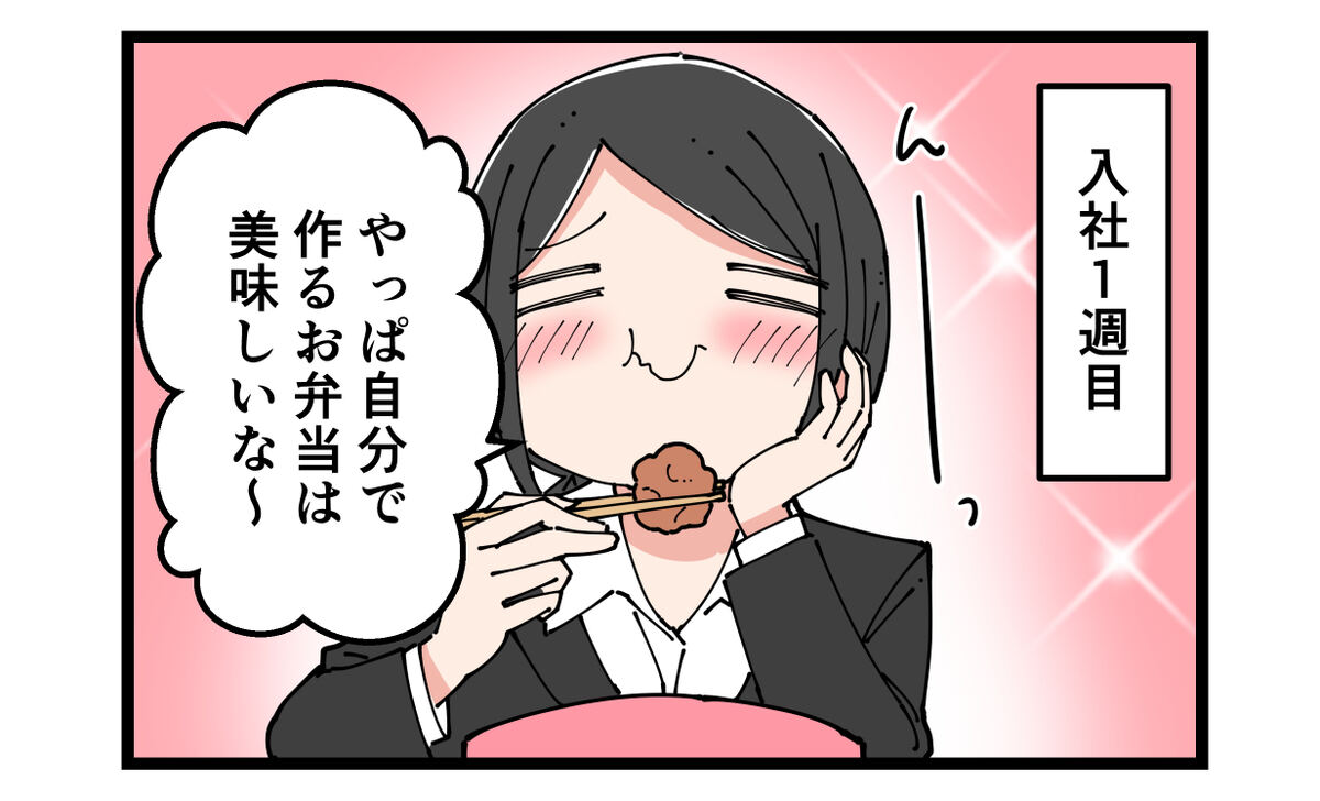 入社一週目　やっぱ自分で作るお弁当は美味しいな～