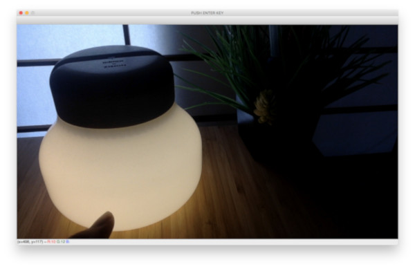 コマンドを実行してWebカメラの映像を確認しているところ