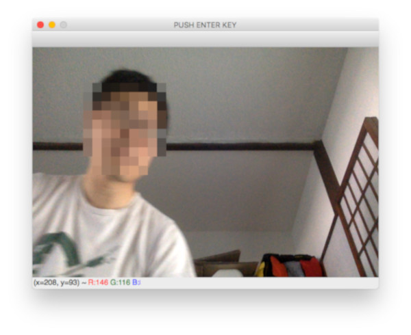 画面に大きな動きがあるとカラー画像で表示し、ファイルに保存する