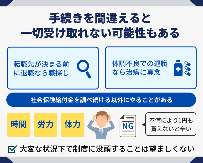 手続きを間違えると一切受け取れない可能性もある