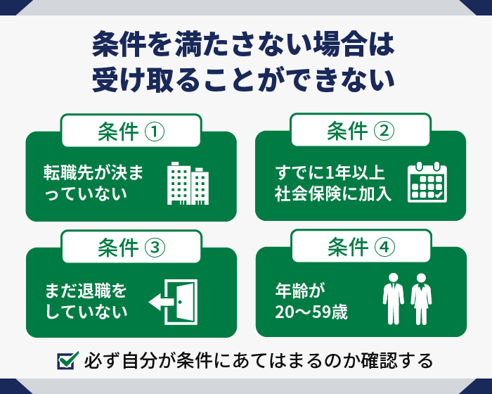 条件を満たさない場合は受け取ることができない