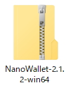 「Nano Wallet」という文字から始めるZipファイル
