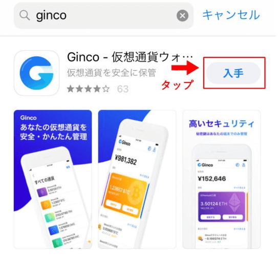 Gincoのインストール画面