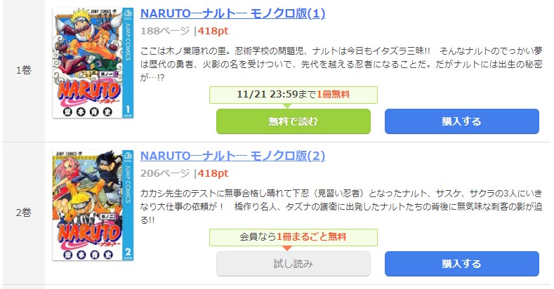 漫画 Narutoを全巻無料で読めるアプリや違法サイトまで調査 電子書籍比較