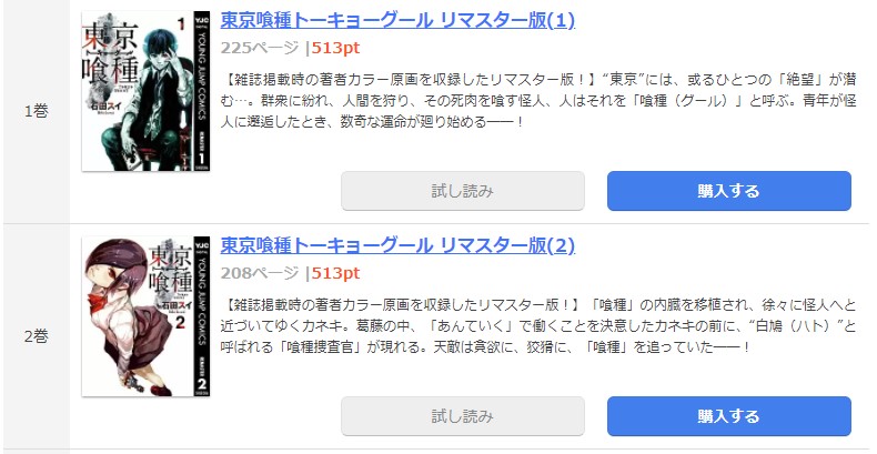 漫画 東京喰種トーキョーグールを全巻無料で読めるアプリや違法サイトまで調査 電子書籍比較