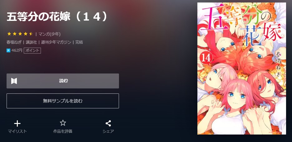五等分の花嫁 漫画