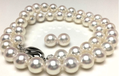 老舗の真珠専門店・花珠級アコヤ真珠ネックレスセット8.5～9.0ミリ