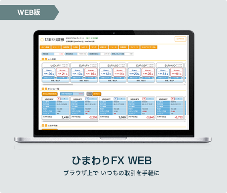 ひまわり証券のWEB版ツール「ひまわりFX WEB」