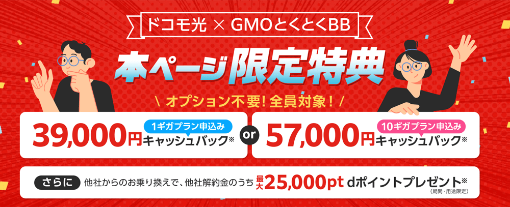 ドコモ光 GMOとくとくBB 限定LP