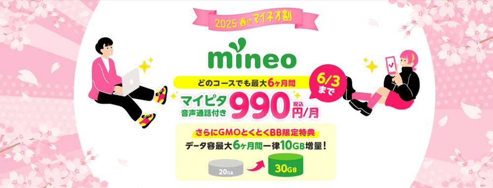 GMOとくとくBB光 mineo 限定特典プラン