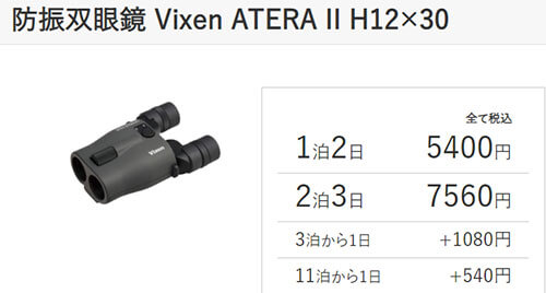 防振双眼鏡 ATERA Ⅱ H12x30