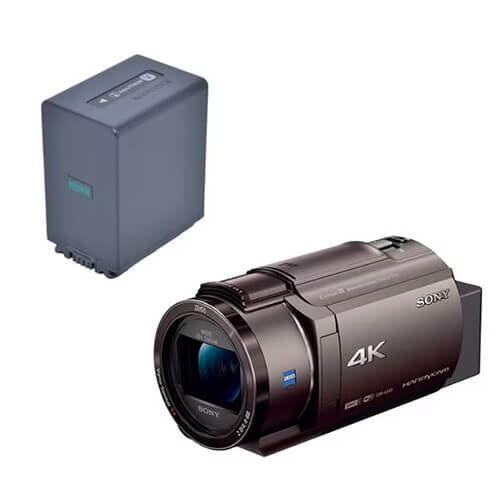 ソニー 4Kビデオカメラ FDR-AX45A ブラウン NP-FV100 バッテリーセット