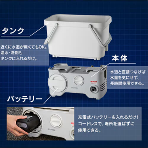 アイリスオーヤマ タンク式高圧洗浄機 使用イメージ