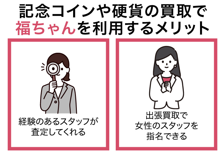 記念コインや高価の買取で福ちゃんを利用するメリット