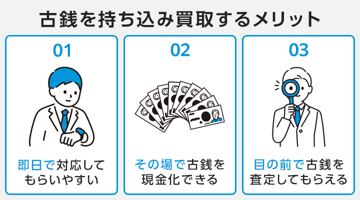古銭を持ち込み買取するメリット