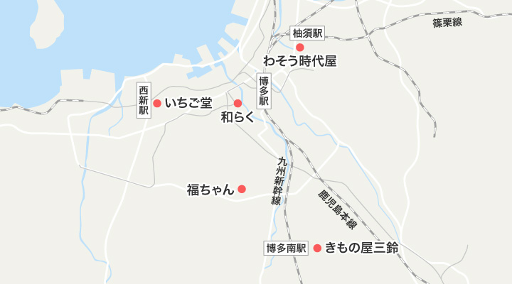 福岡県の着物買取おすすめ業者のマップ