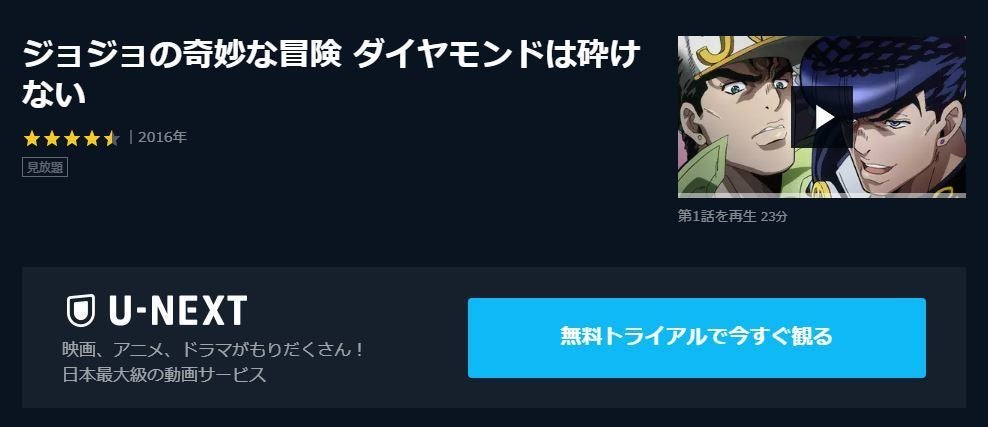 アニメ ジョジョの奇妙な冒険 ダイヤモンドは砕けない 4部 の動画を今すぐ全話無料視聴できる公式動画配信サービスまとめ マイナビニュース