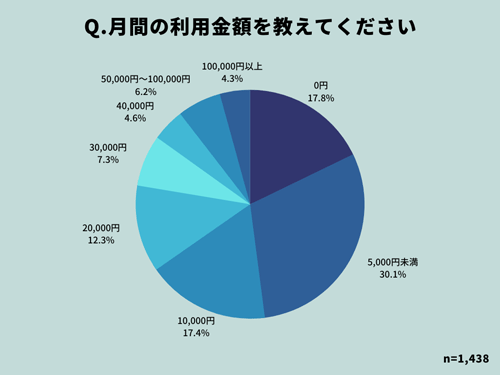 Visaデビット月間の利用金額