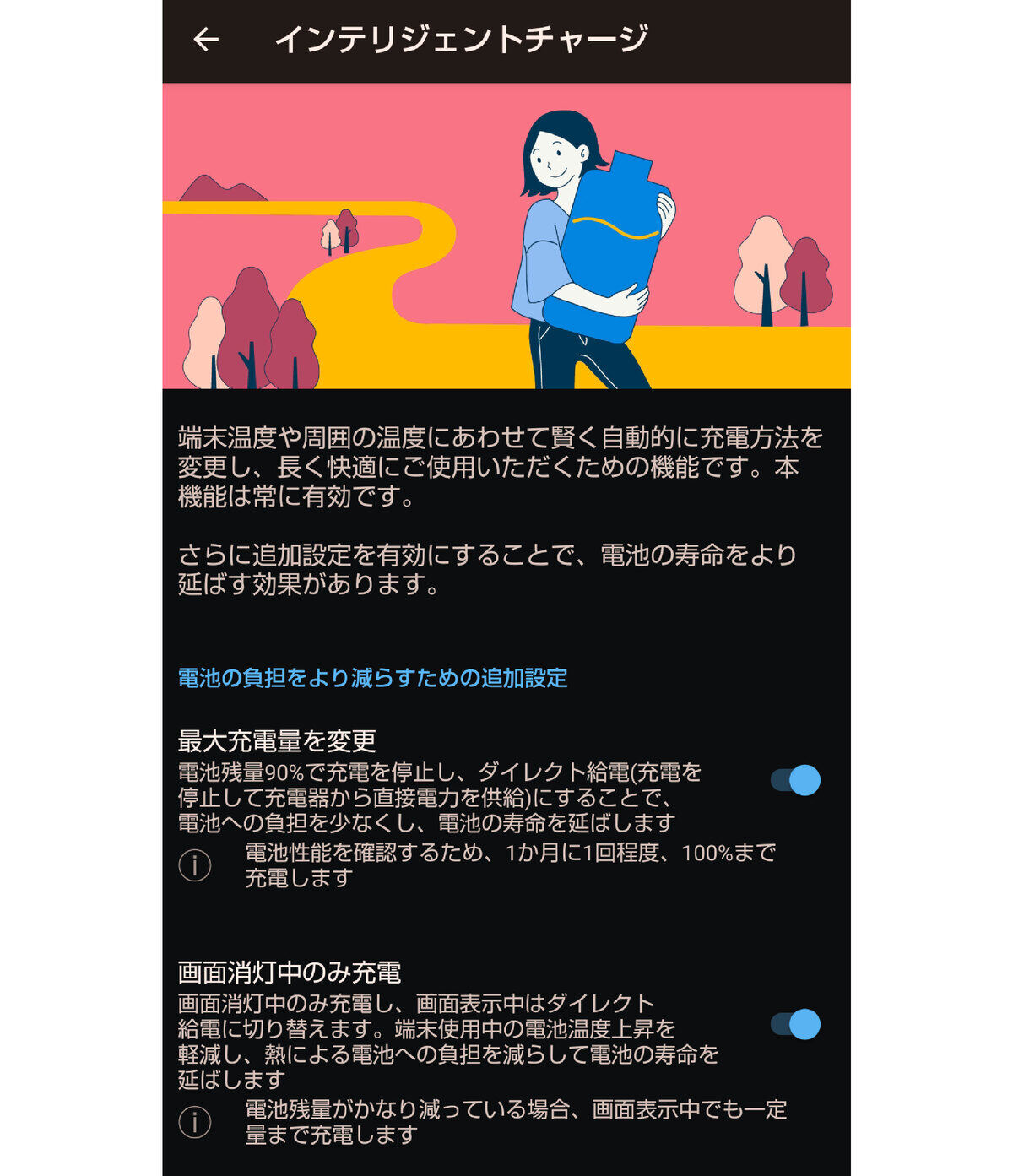 インテリジェントチャージ画面