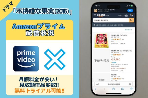 「不機嫌な果実(2016)」はAmazonプライムで配信している？