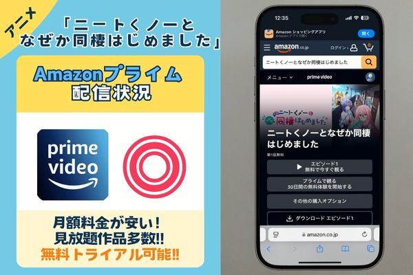 アニメ「ニートくノ一となぜか同棲はじめました」はAmazonプライムで配信している?