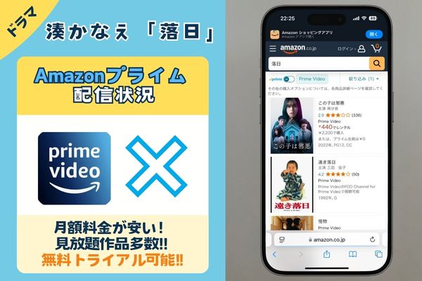 湊かなえ「落日」はAmazonプライムで配信している？